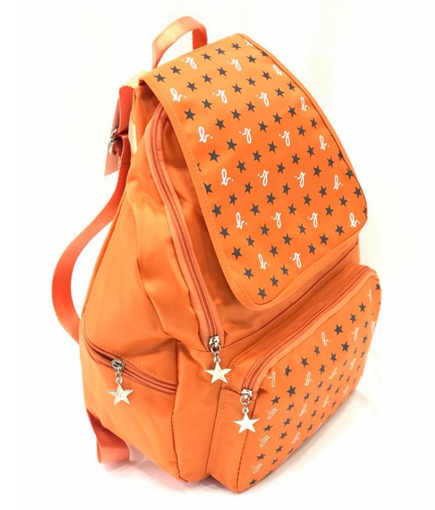 AYUSHI bags Orange Non Leather Backpack - Buy AYUSHI bags Orange Non Leather Backpack Online at ...