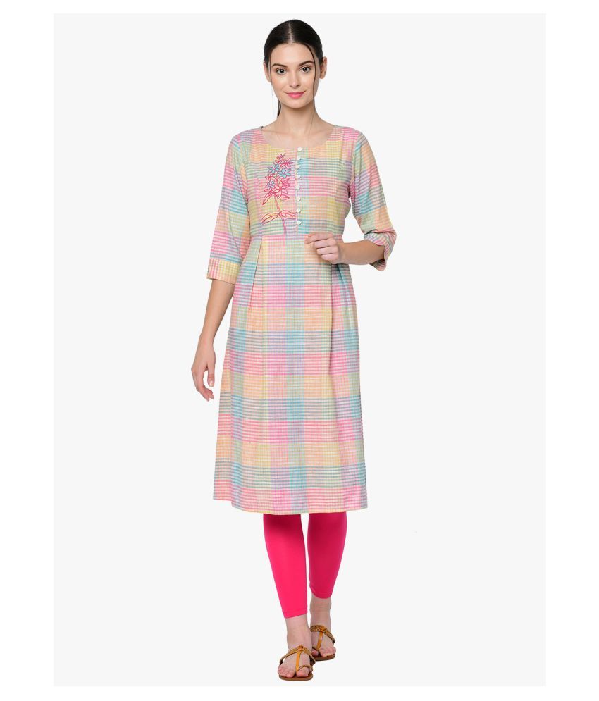 front pleated kurti designs