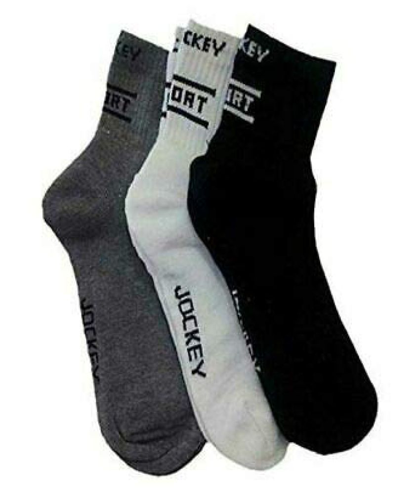 Jockey White Sports Mid Length Socks Pack of 3 Buy Online at Low Price
