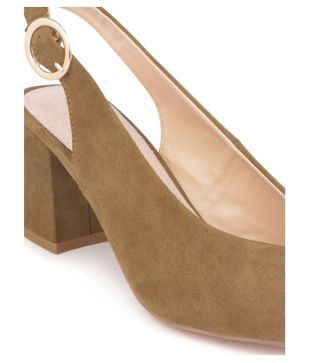 olive block heels