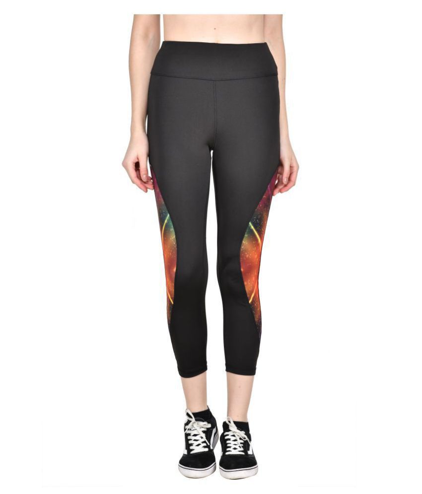     			ACTIWIN Black Polyester Lycra Graphic Tights