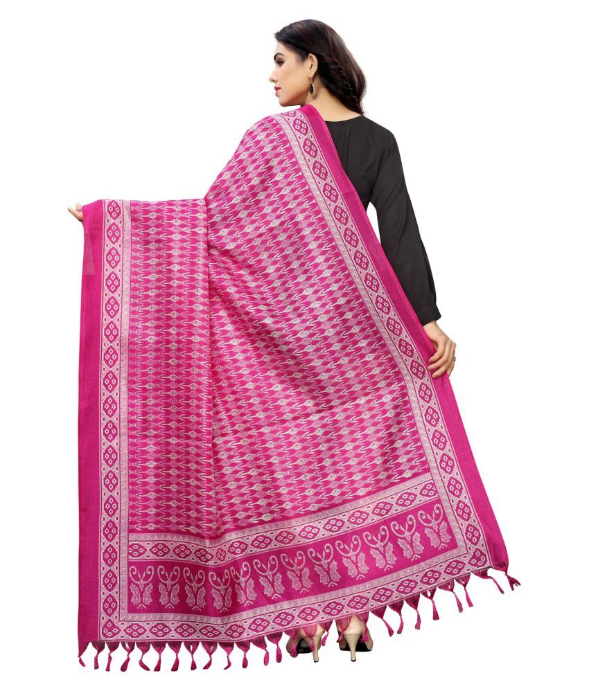 Kkrish Pink Art Silk Dupatta Price in India Buy Kkrish Pink Art Silk