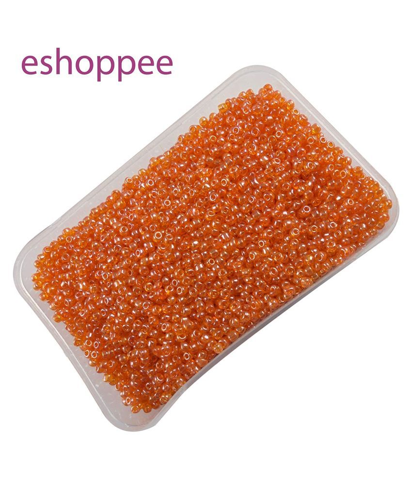 Eshoppee 4mm, 6/0 200 Gm White Color Glass Seed Beads For