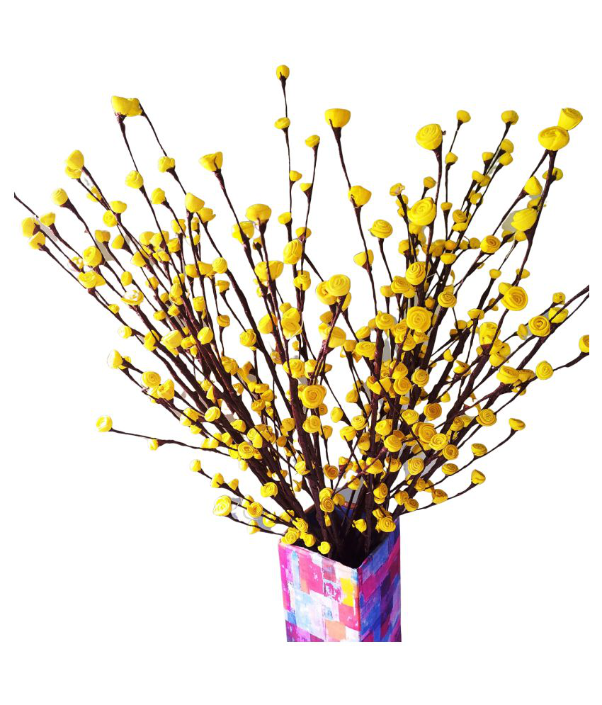     			Fab n Style Rose Yellow Artificial Flowers Bunch - Pack of 1