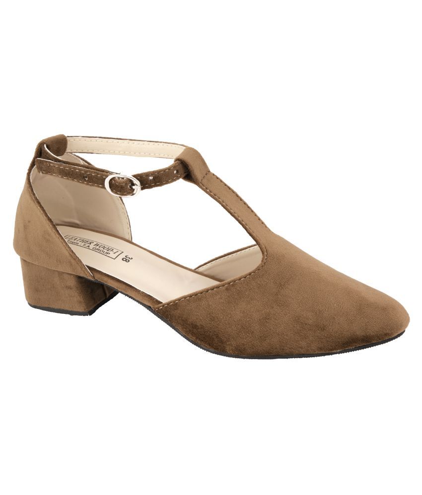 brown block heels wide fit