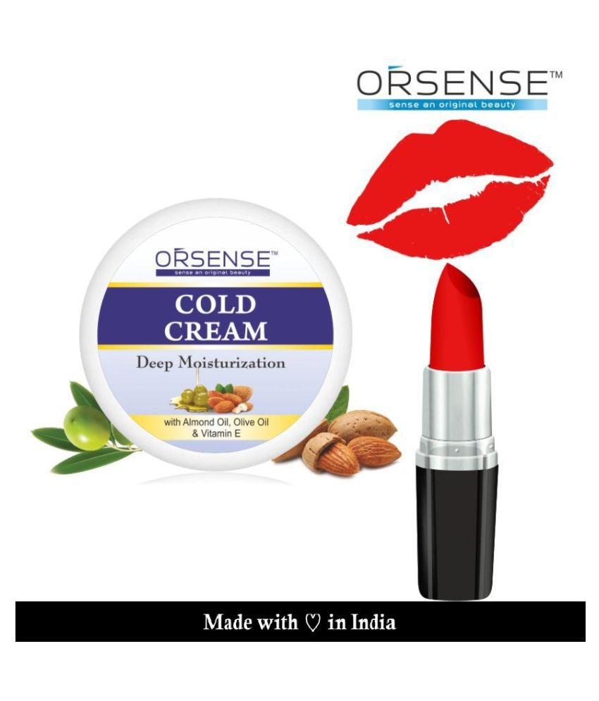    			orsense Cold Cream + Lipstick Blood Red SPF 10 Pack of 2 150 g