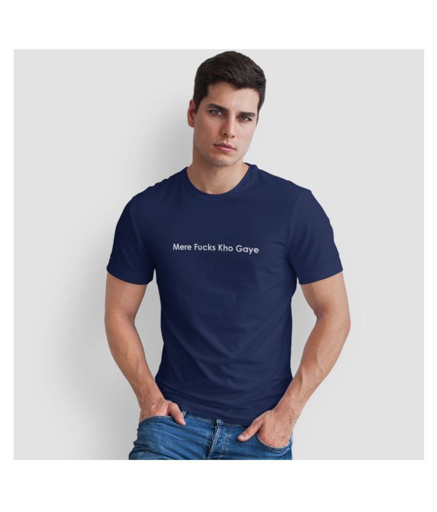     			The Twenty Eight Cotton Blue Printed T-Shirt