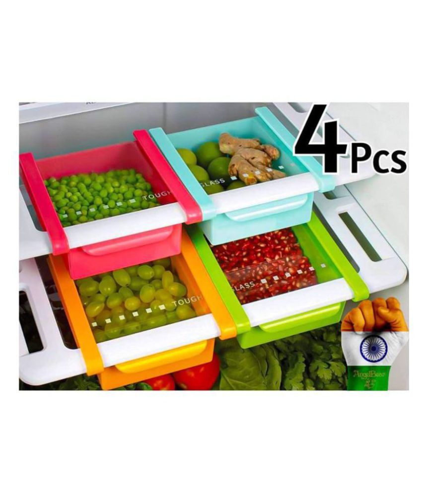 4 Pcs Multipurpose / Fridge Storage Unbreakable Rack / Drawer, Multi