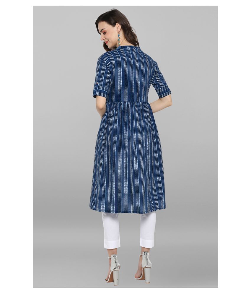 blue frock kurti