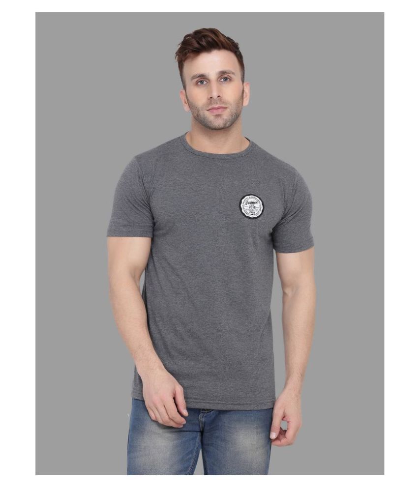     			Tfurnish Cotton Blend Grey Solids T-Shirt