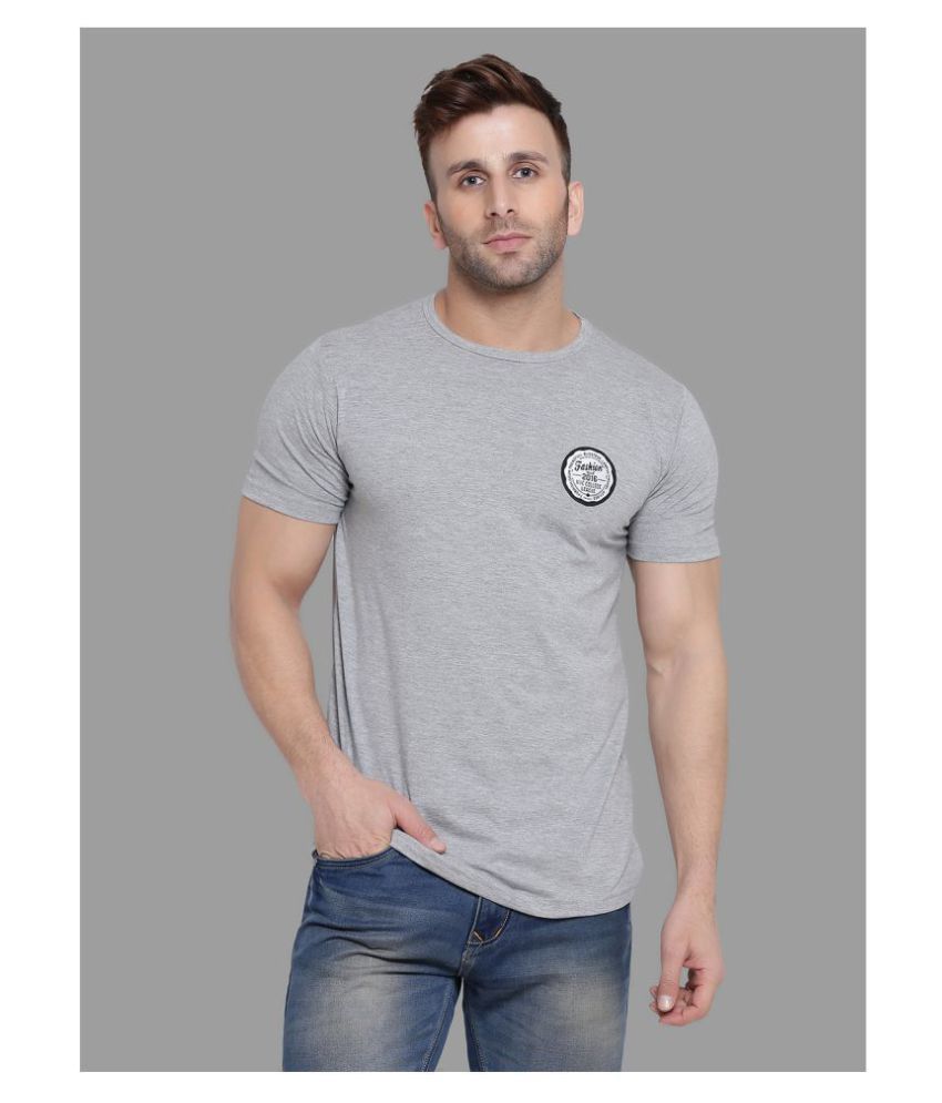     			Tfurnish Cotton Blend Silver Solids T-Shirt