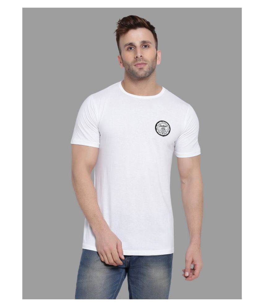     			Tfurnish Cotton Blend White Solids T-Shirt