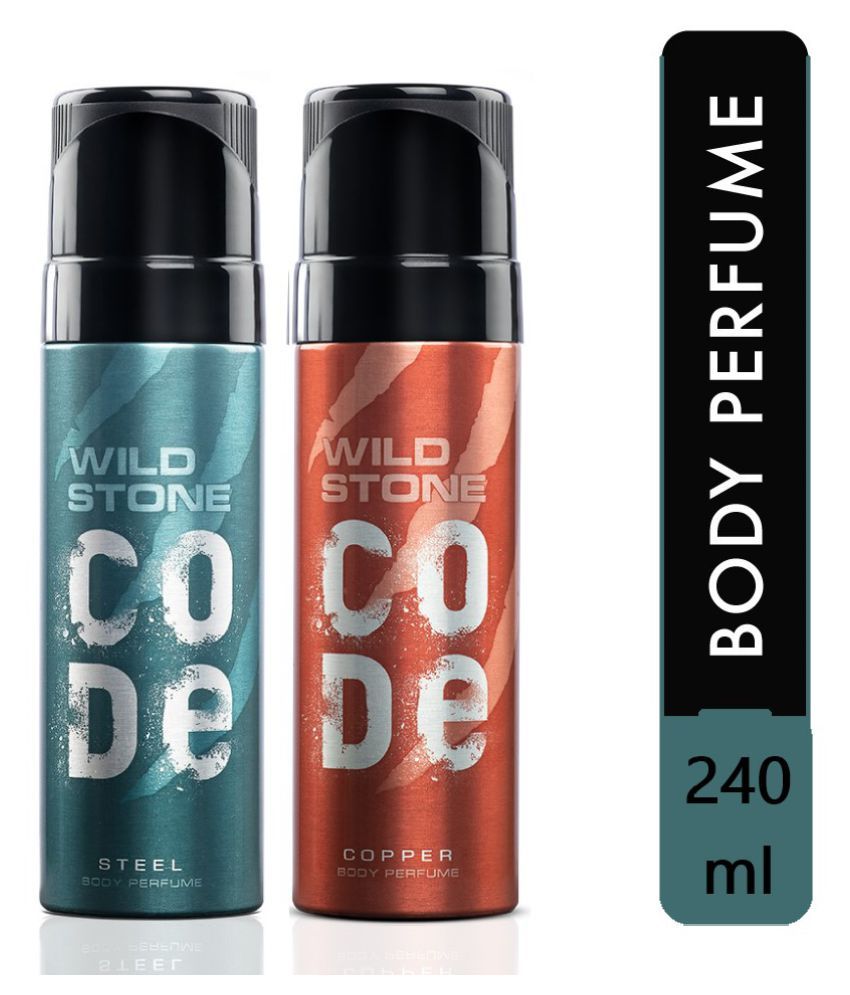     			Wild Stone CODE Copper & Steel Body Perfume for Men 120ml each ( Pack of 2, 240ml )