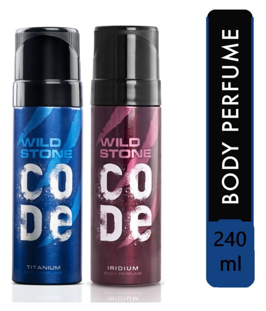     			Wild Stone Code Titanium and Iridium Body Perfume for Men, Pack of 2 (120ml each)