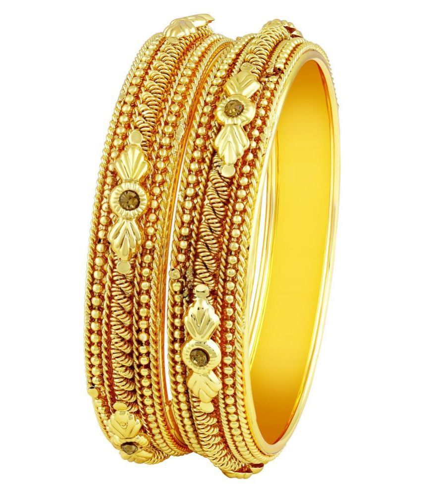     			Asmitta Marvellous Traditional Gold Plated Lct Stone Bangles For Women