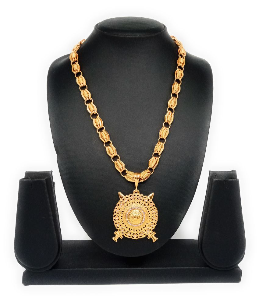     			SHANKHJRAJ MALL GOLD PLATED PENDANT AND CHAIN FOR MEN OR BOYS-100168