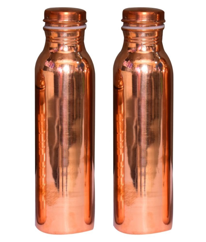 Gwan Water Bottle Brown 1000 Ml Copper School Bottle Set Of 2: Buy 