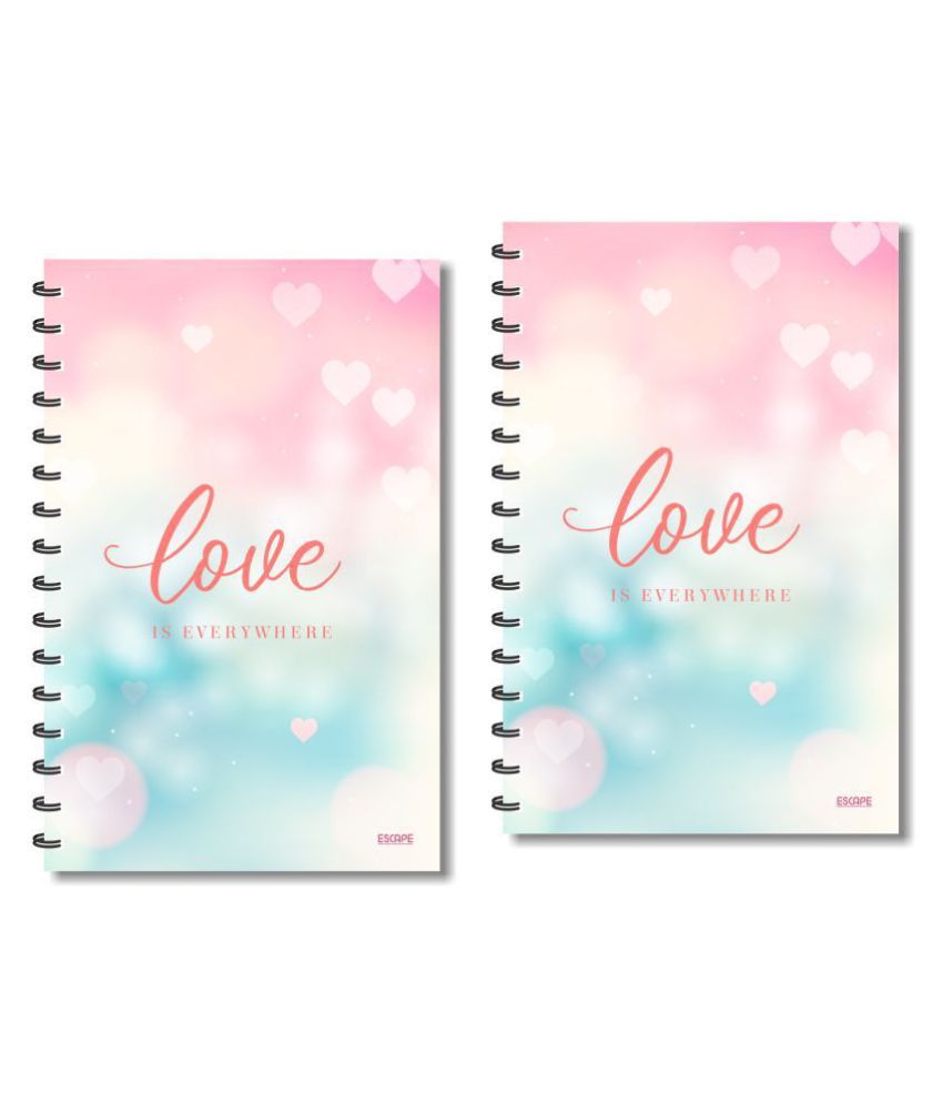     			ESCAPER Love Sparkle Hearts Designer Diary, Notebook, Notepad - Pack of 2 Diaries