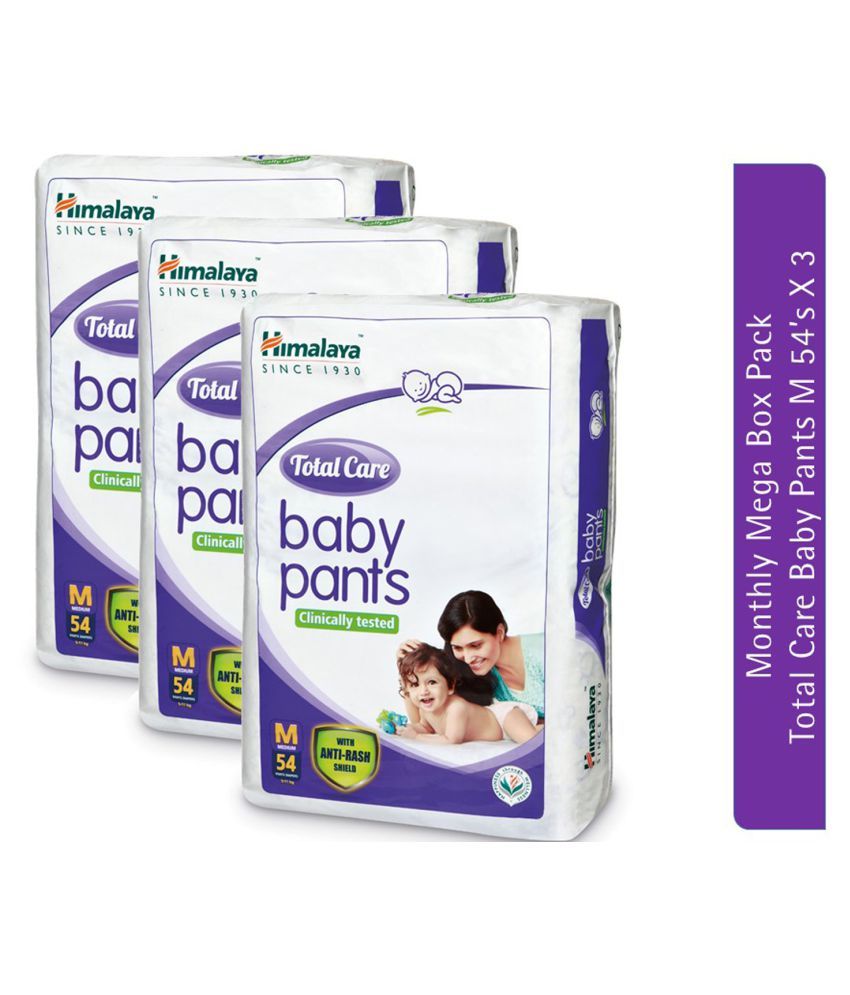 Himalaya Baby Total Pants Monthly Mega Box Pack ( Size M, 54 Count x 3) Pack of 3 Buy
