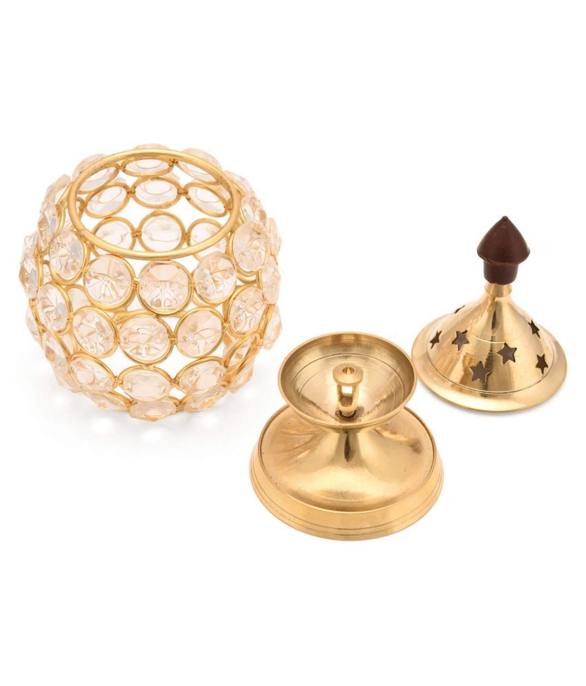 Puja N Pujari Crystal Akhand Diya Oil Lamp Udupi Jyot for Pooja Room