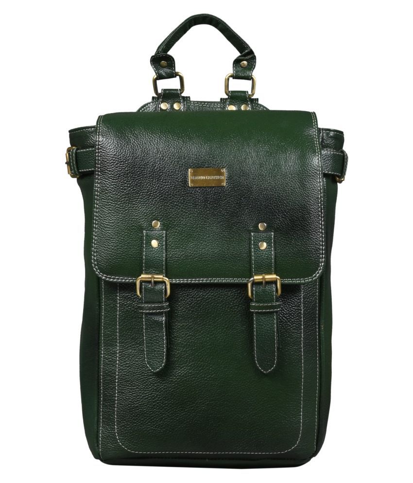 Brand Leather Green Backpack - Buy Brand Leather Green Backpack Online at Low Price - Snapdeal