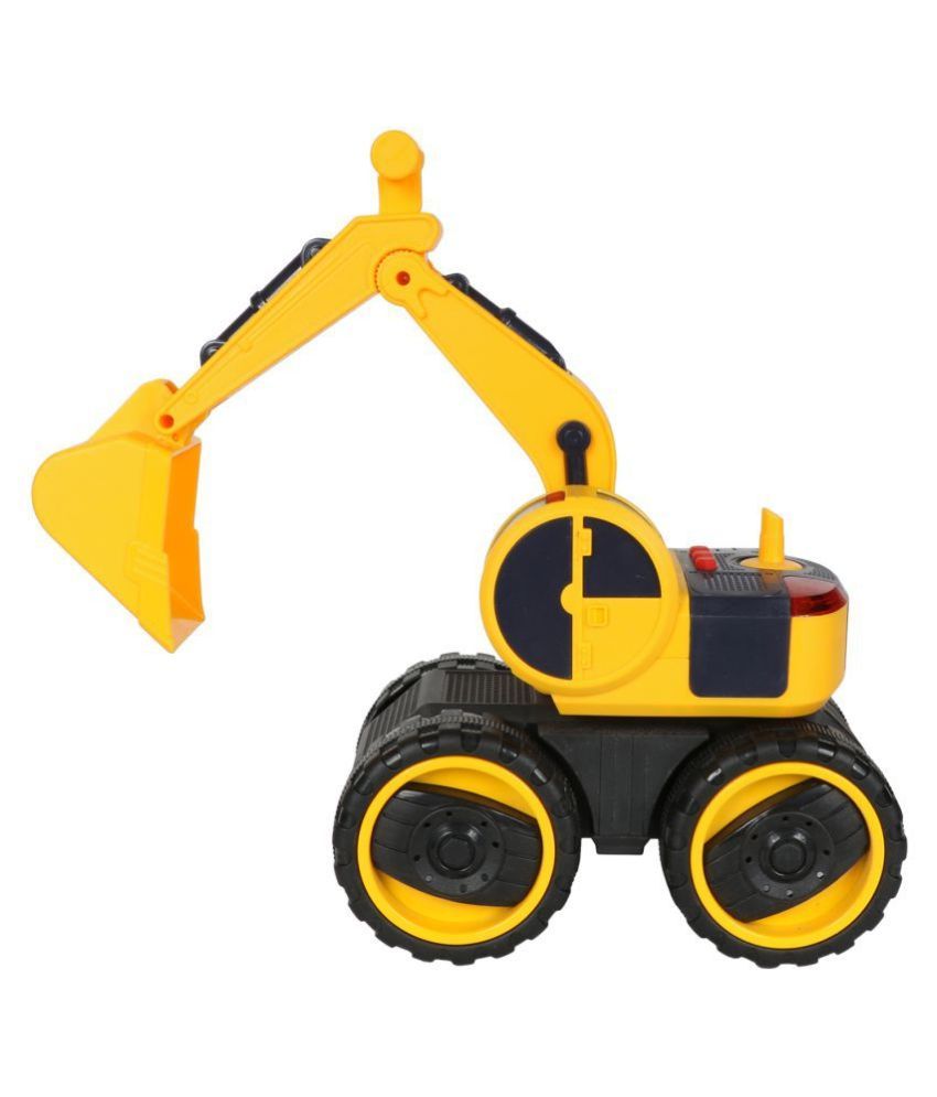 Planet Of Toys Friction Powered Backhoe Construction Truck Vehicle Toy 