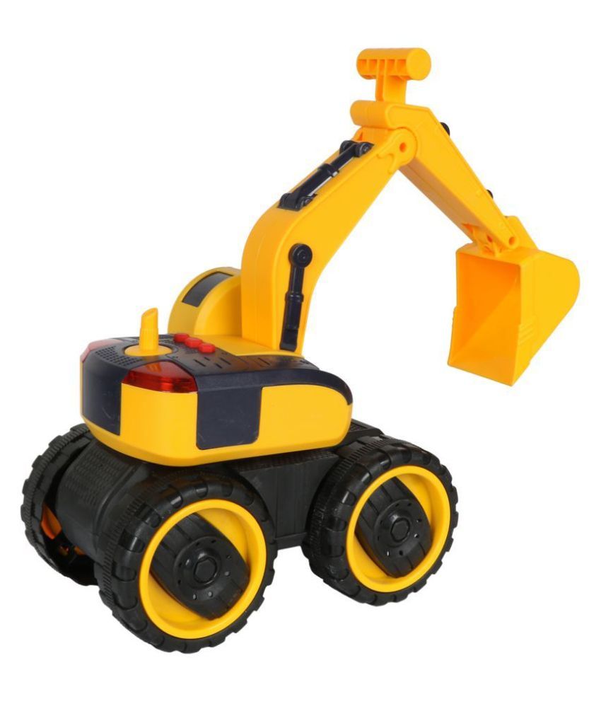 Planet of Toys Friction Powered Backhoe Construction Truck Vehicle Toy ...