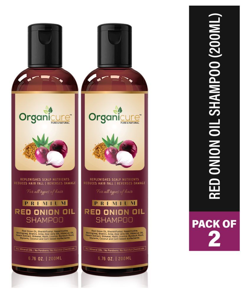 Organicure Red Onion Shampoo For Hair Growth Effective HairFall & Dandruff Control Shampoo 200