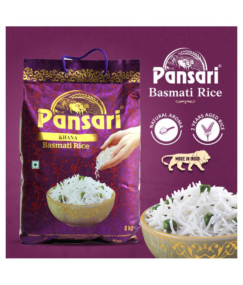 Pansari Khana Basmati Raw Rice 5 kg: Buy Pansari Khana ...