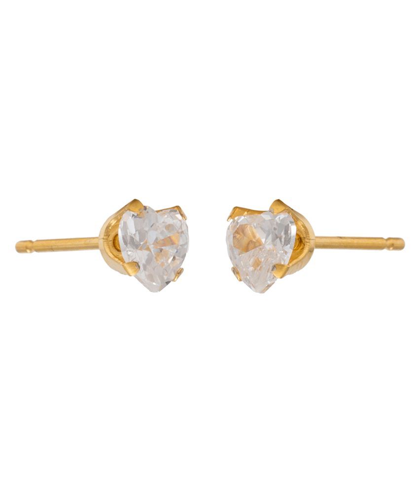 Studex Sensitive Gold Plated 5X5MM Cubic Zirconia Heart Ear Studs Buy