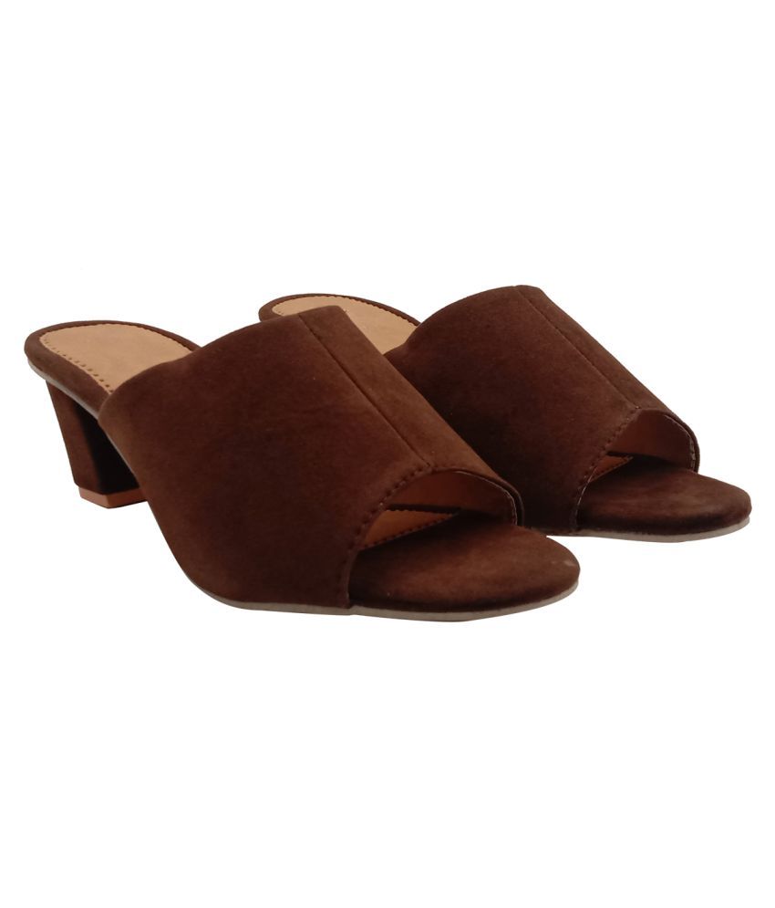 brown block heels wide fit