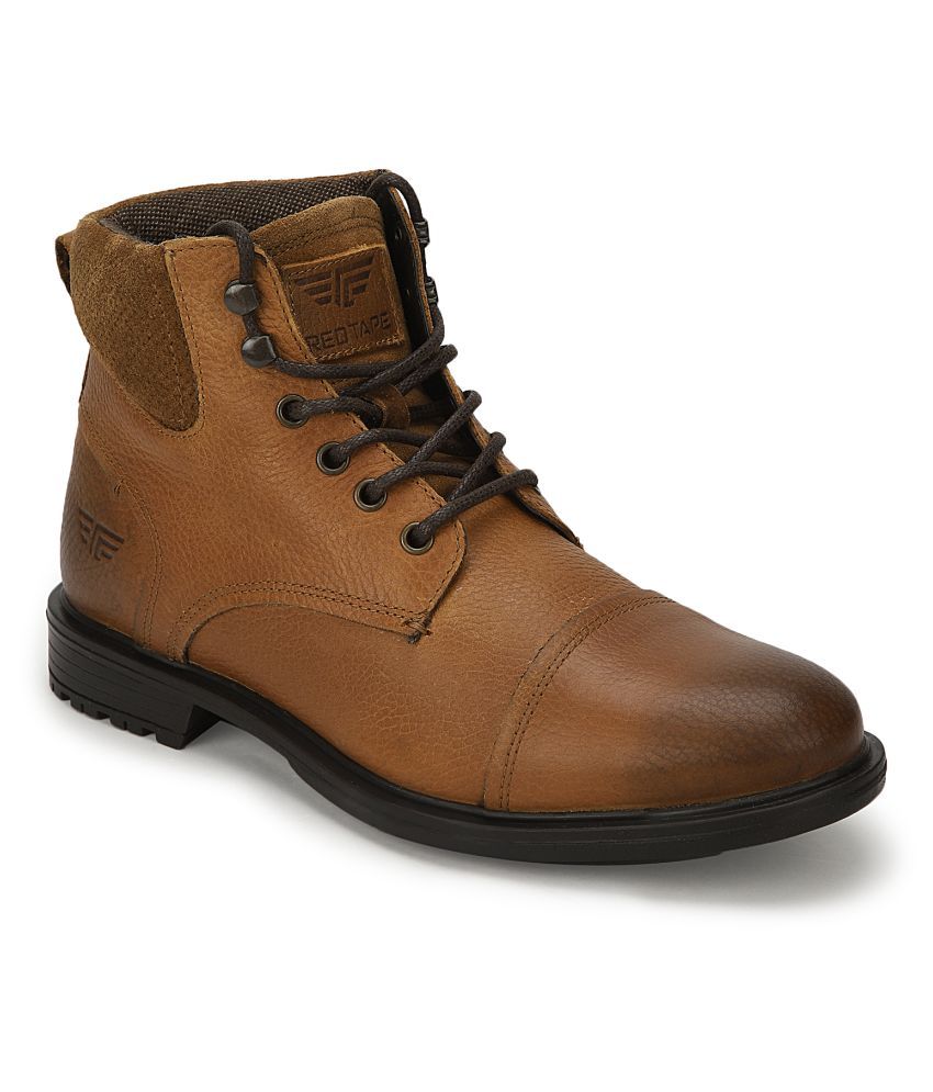 red tape mid top flat boots