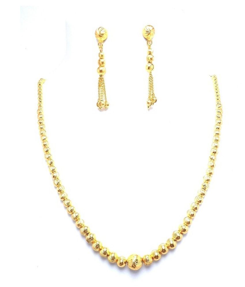     			Soni Brass Yellow Choker Contemporary/Fashion Necklaces Set