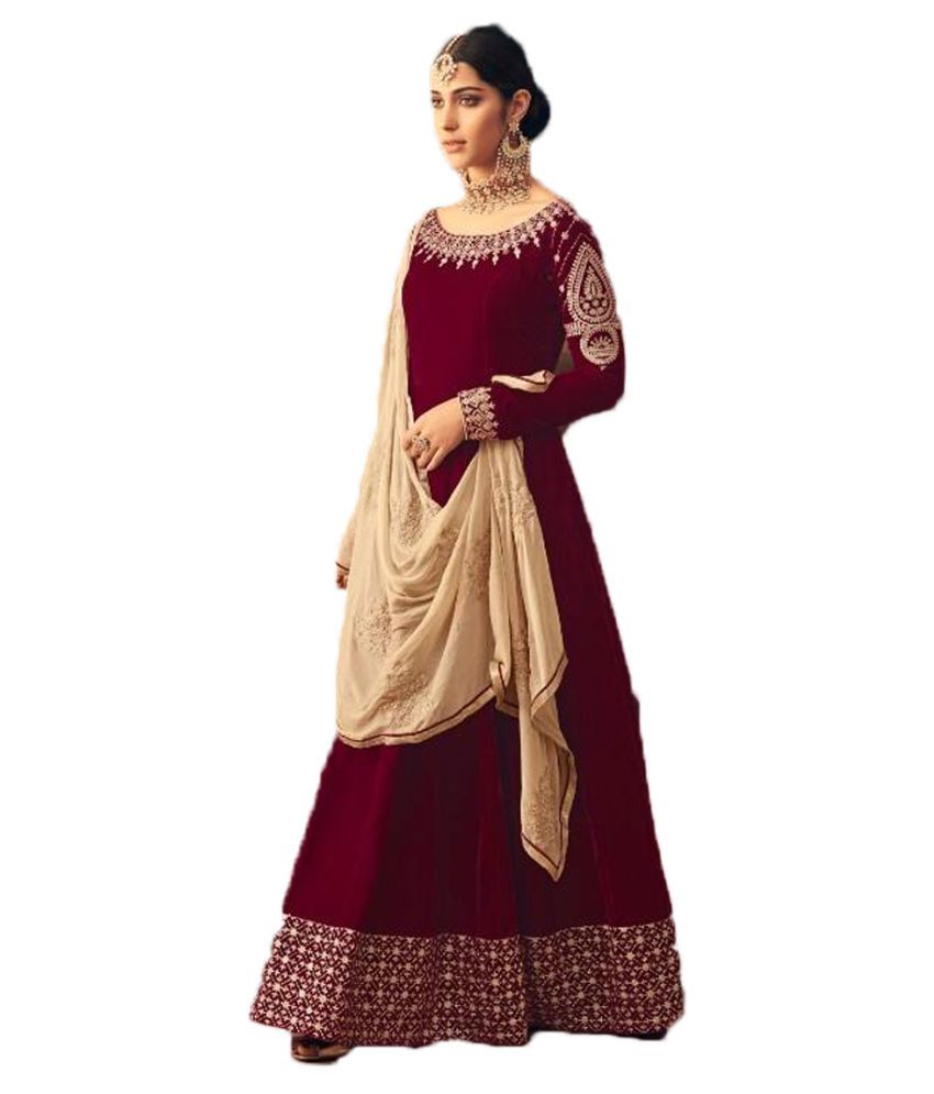 maroon gown indian