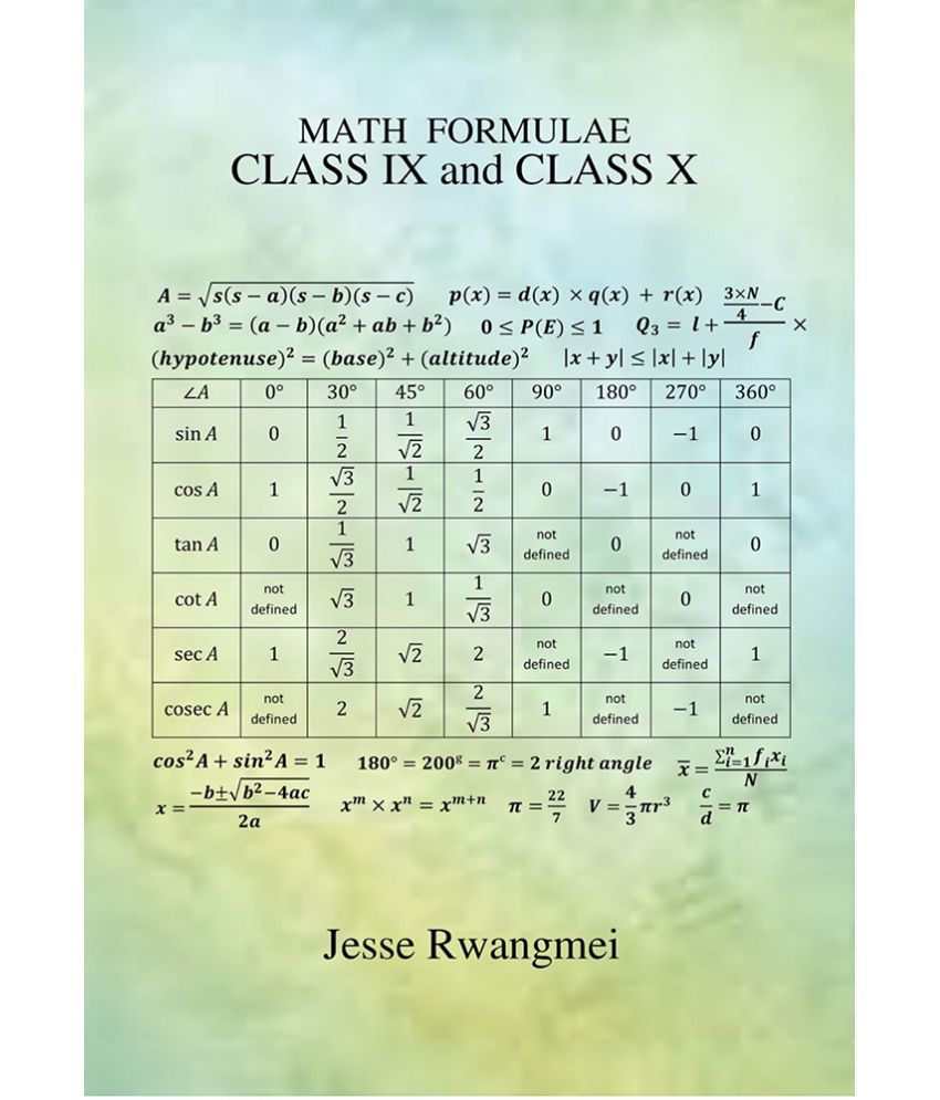 Math Formulae Class Ix And Class X Buy Math Formulae Class Ix And Class X Online At Low Price In India On Snapdeal