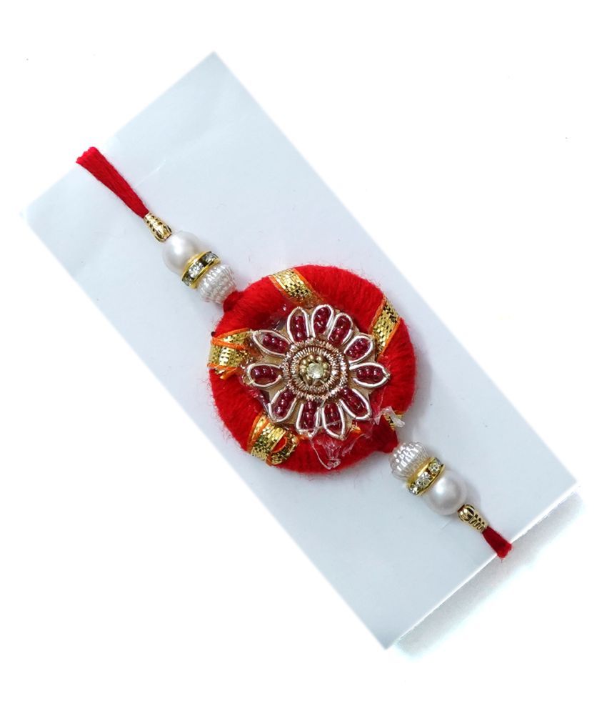 Designer Rakhi Set with Stone for Brother Sister make in India Thread