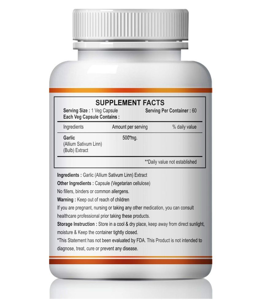 Natural Garlic regulate blood sugar level Capsule 60 no.s Pack Of 1