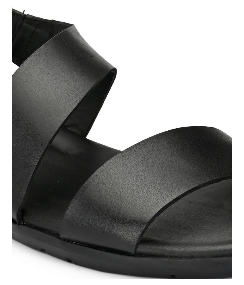hitz black leather sandals