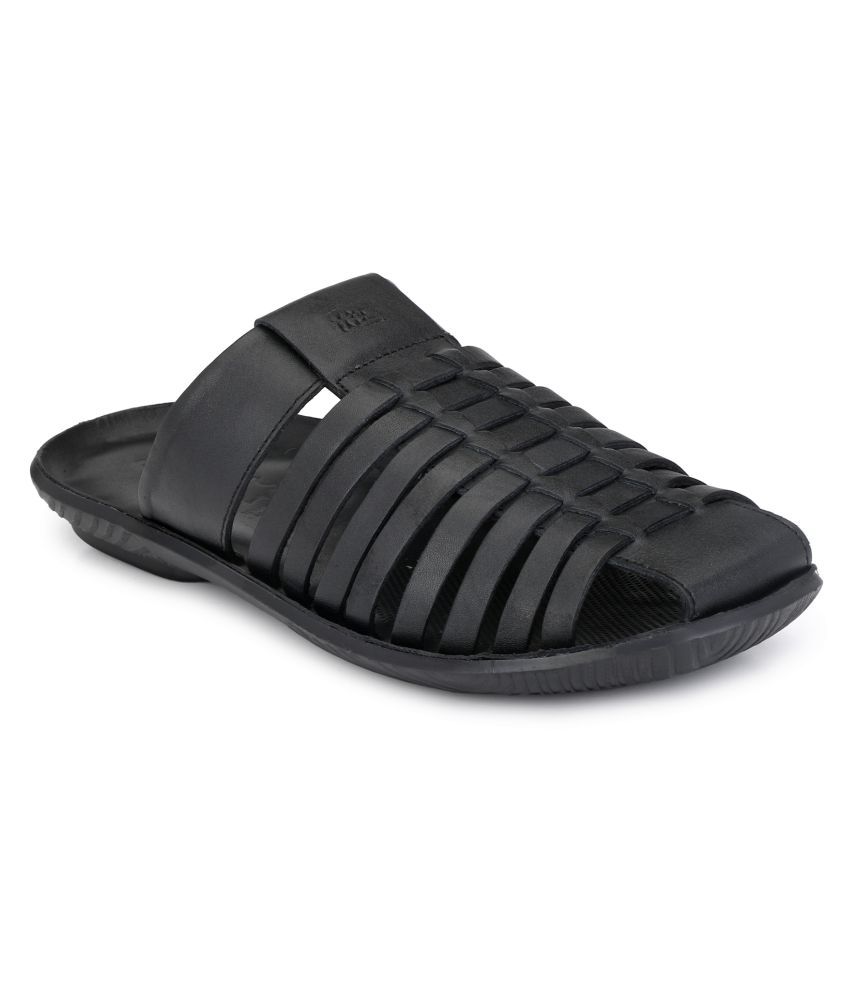 hitz black leather sandals