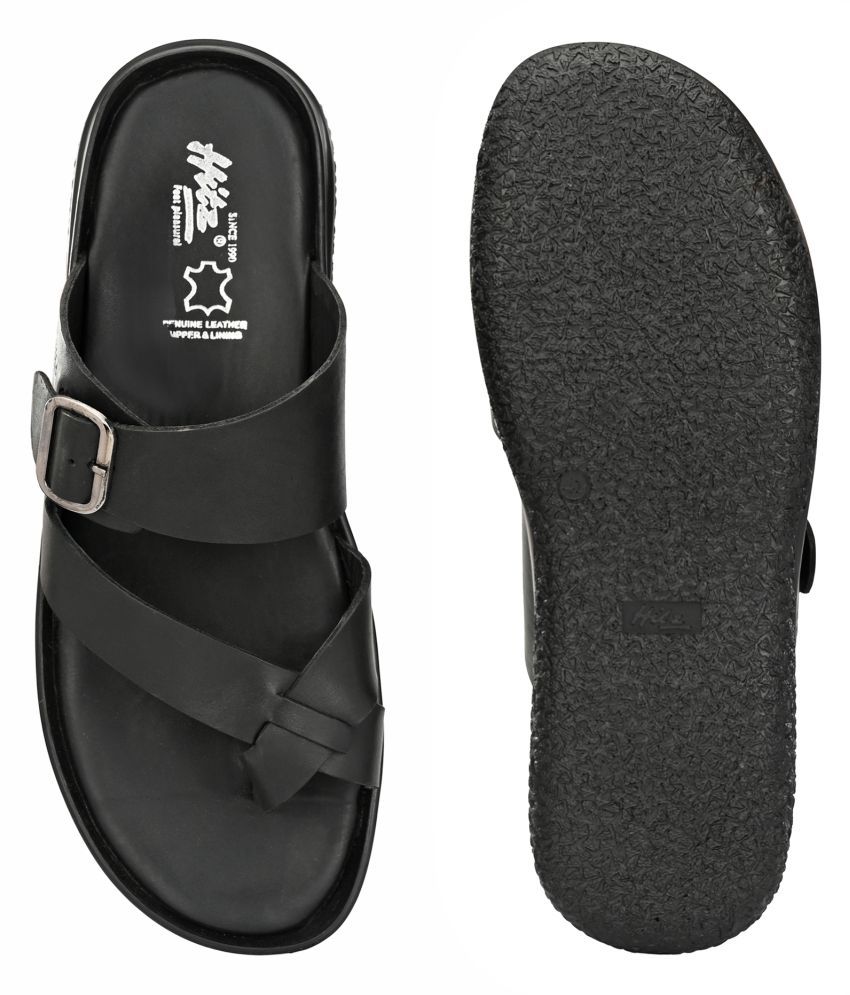 hitz black leather sandals
