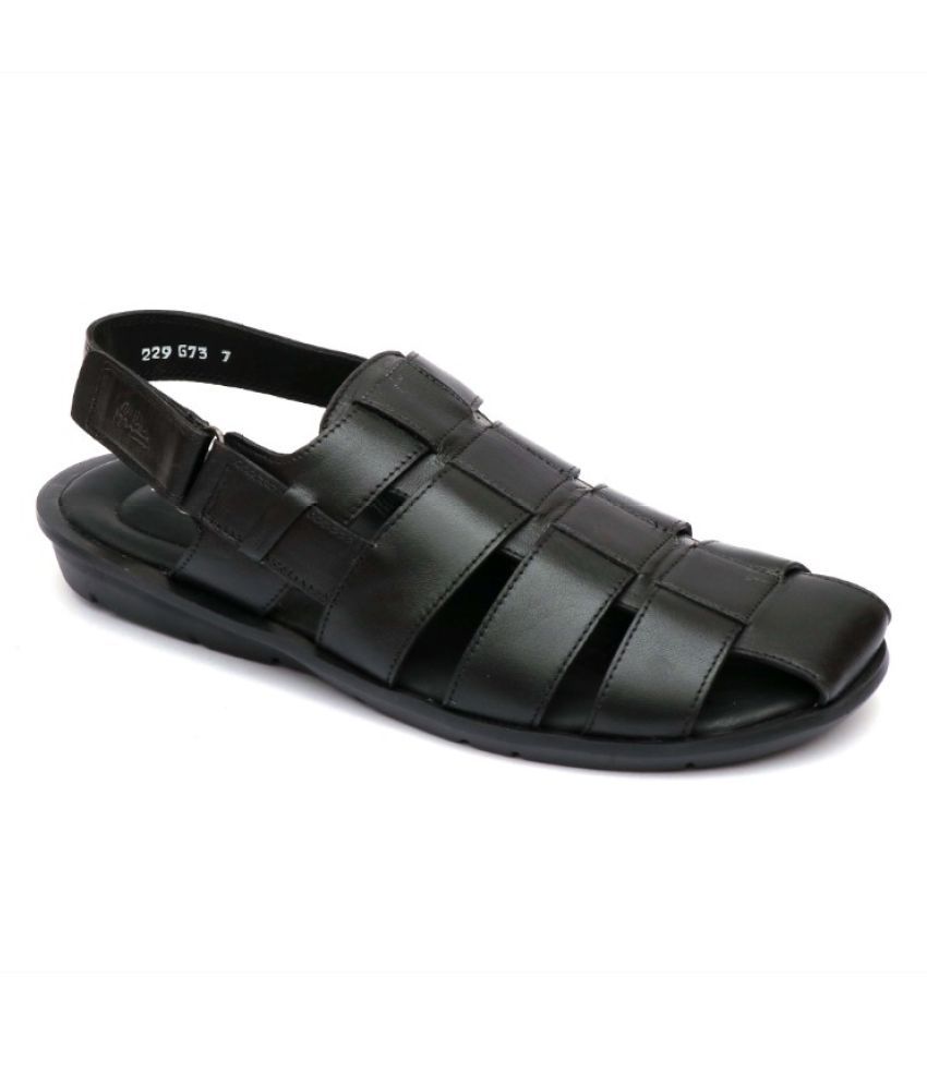hitz black leather sandals
