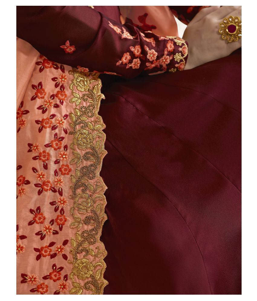 maroon ethnic gown