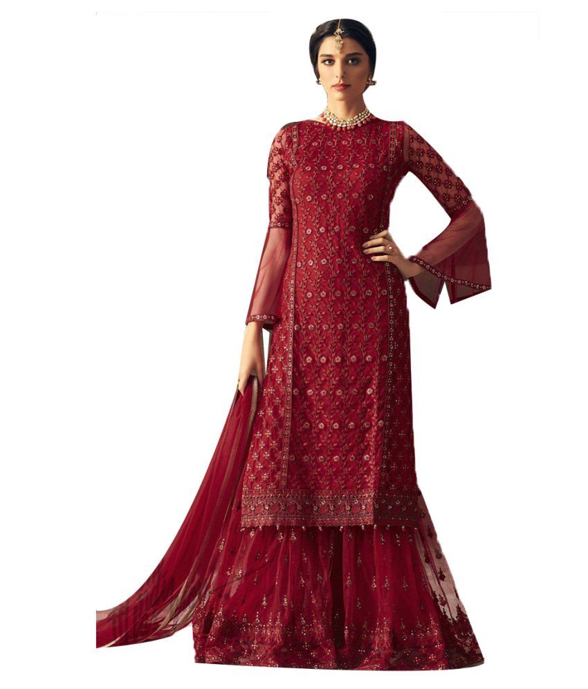 maroon ethnic gown
