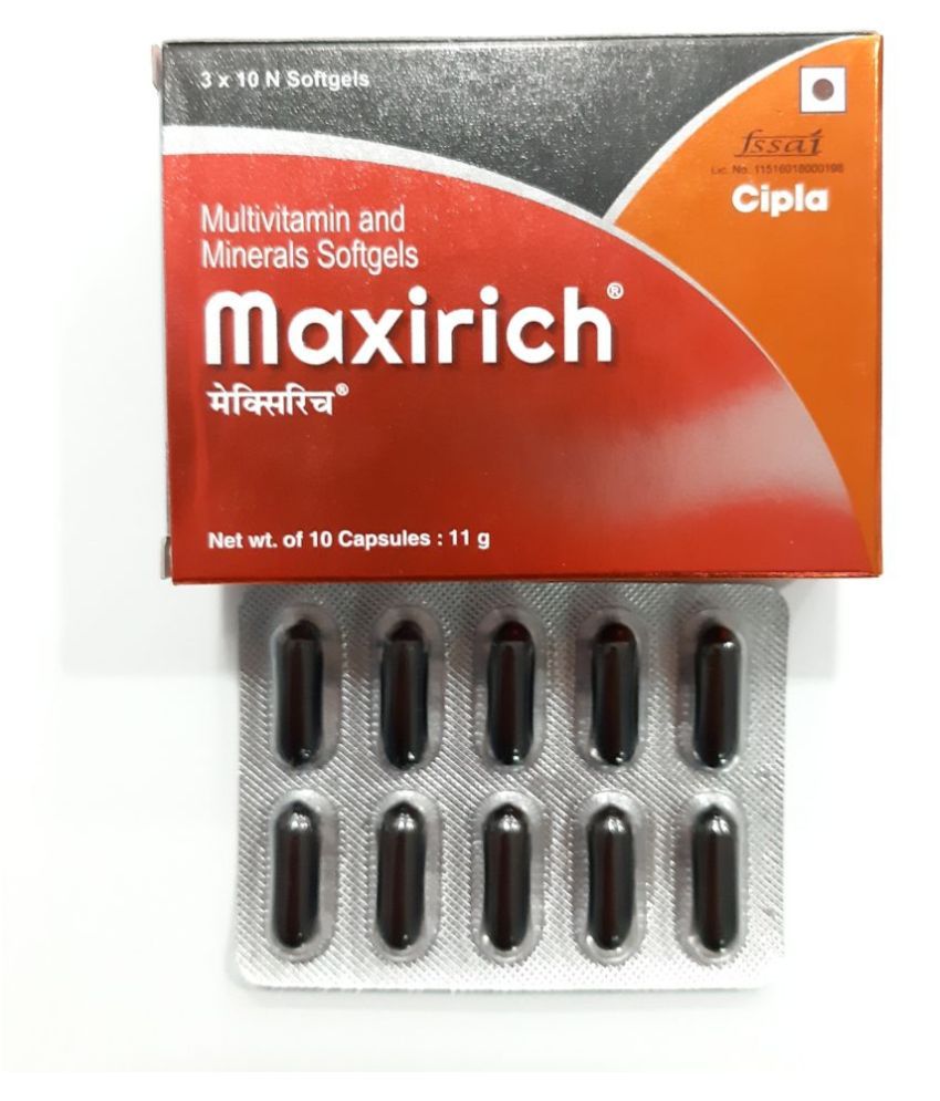     			MAXIRICH CAPSULES (PACK OF 6) 1 60 gm Multivitamins Capsule Pack of 6