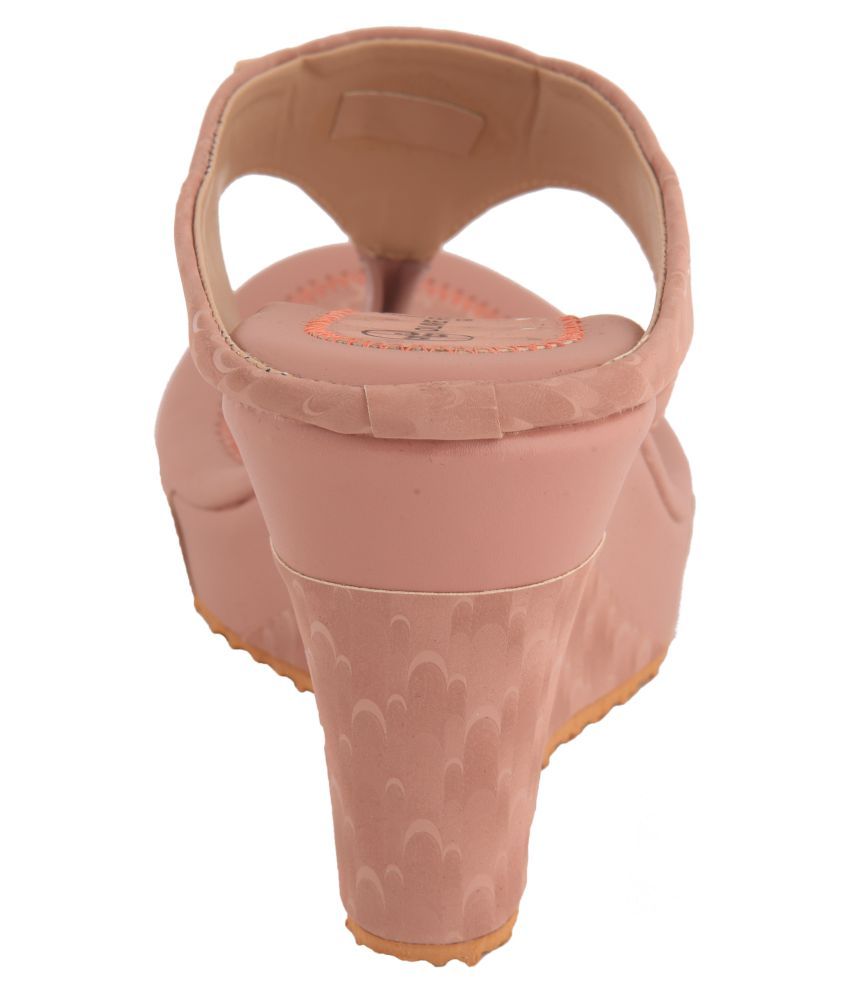 Olive Fashion Pink Wedges Heels Price in India Buy Olive Fashion Pink