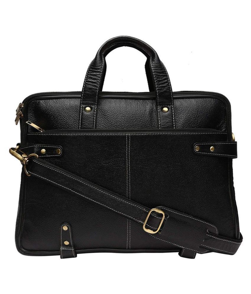Bagg Zone STYLISH Black Leather Office Bag Buy Bagg Zone STYLISH