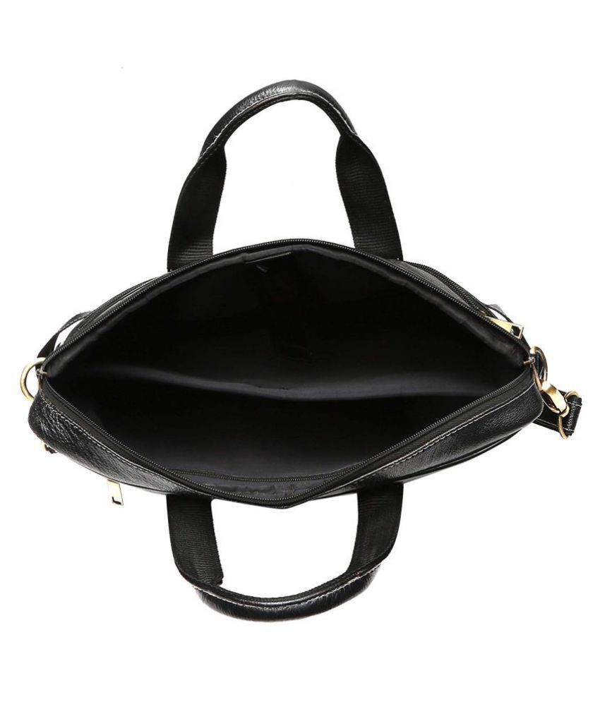 Bagg Zone STYLISH Black Leather Office Bag Buy Bagg Zone STYLISH