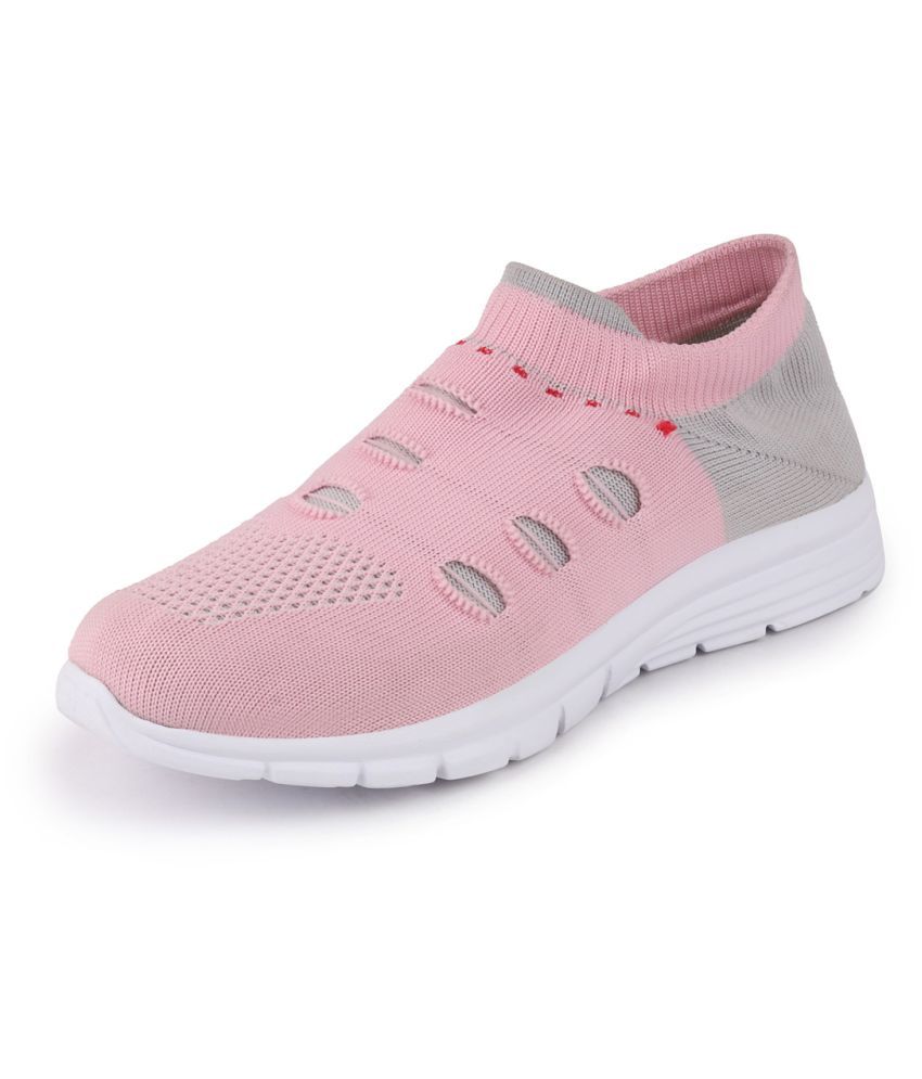 pink walking sneakers