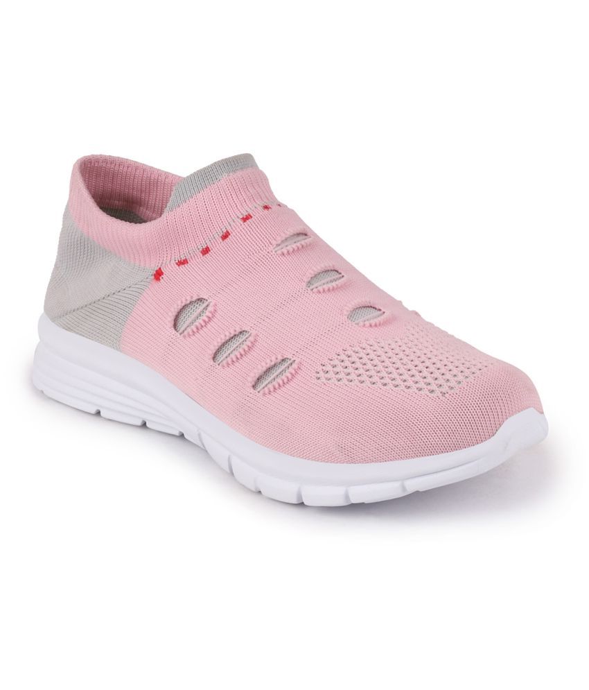 pink walking sneakers