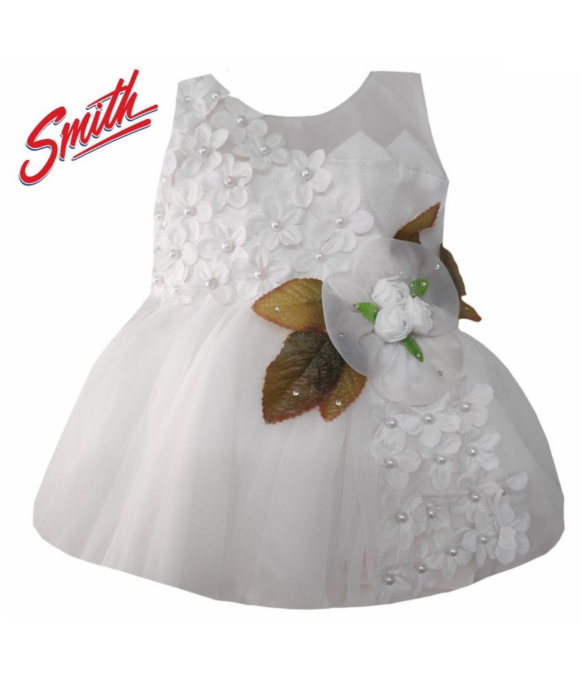 WHITE PRINCESS DRESS WITH EXTREMELY SOFT NET FOR BABY GIRL Buy WHITE